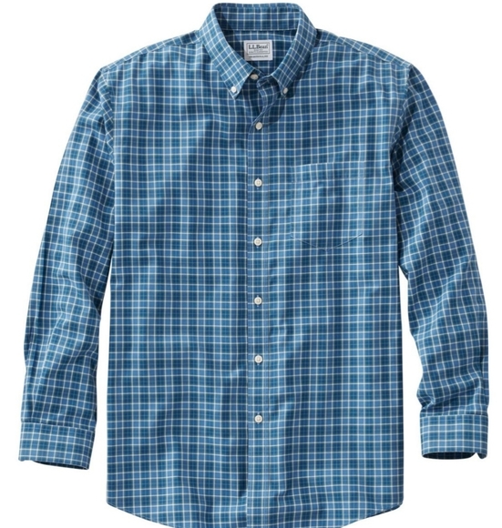 L.L. BEAN Blue and White Button Down Shirt Size XL - Picture 3 of 6